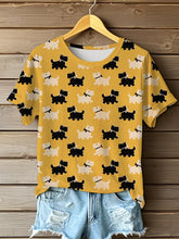 Scottish Terrier Imprimé O-cou T-shirt à manches courtes pour femmes